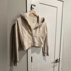 UpWest Cream Cropped Hoodie